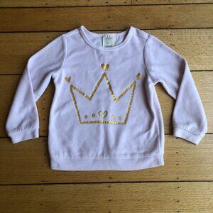 Pink Velour 4T Princess Crown Sweatshirt